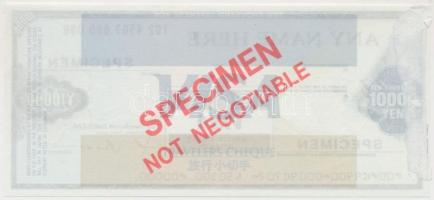 Japán DN "Sumitomo Bank" 10.000Y utazási csekk "SPECIMEN" T:I- ragasztónyom a há...
