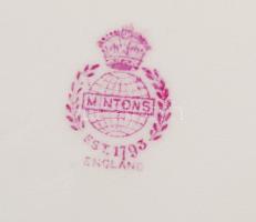 Mintons teás csésze, csészealj, süteményes tányér, kézzel festett, jelzett, hibátlan