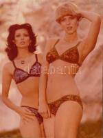 cca 1970-1980 Magyar fehérnemű reklám, korai színes papírkép, 22x16 cm