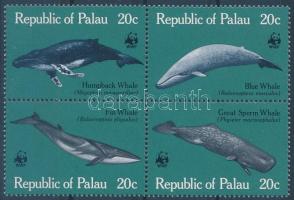 WWF Bálnák négyestömb + ugyanaz a sor 4 FDC-n WWF Whales set in block of 4 + set on 4 FDC