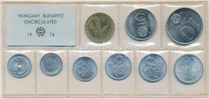 1974. 2f-10Ft 9db klf érmés forgalmi sor fóliatokban T:1