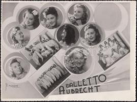 cca 1930-1940 E. Mangini (Torino): Baletto Aubrecht, magyar lányok fellépése Torinóban, 18x24 cm