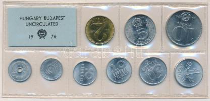 1976. 2f-10Ft 9db klf érmés forgalmi sor fóliatokban T:1