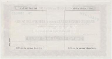 Franciaország DN "Kereskedelmi Bank" 50Fr "SPECIMEN" utazási csekk T:I 
France N...