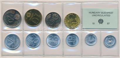 1987. 2f-20Ft 10db klf érmés forgalmi sor fóliatokban T:1