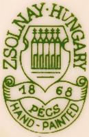 Zsolnay kicsi váza, kézzel festett, jelzett, hibátlan, m:11 cm