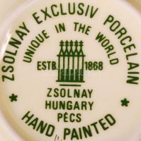 Zsolnay 6 db kis tálka, kézzel festett, jelzett, hibátlan, d:8,5 cm