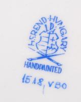 Herendi Viktória mintás süteményes tányér, kézzel festett, jelzett, hibátlan, d:18,7 cm