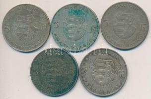 1947. 5Ft Ag "Kossuth" (5x) T:2- Adamo F8.1