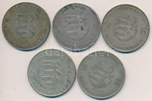 1947. 5Ft Ag "Kossuth" (5x) T:2- Adamo F8.1