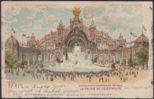 1900 Paris, Exposition Universelle, Palais de l'Électricité, hold to light litho (EK)