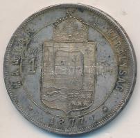 1877KB 1Ft Ag "Ferenc József / Középcímer" Körmöcbánya T:2,2- Hungary 1877KB 1 Forint Ag "Franz Joseph" Kremnitz C:aXF,VF Unger III.: 1464.a, Huszár: 2138., Adamo M15