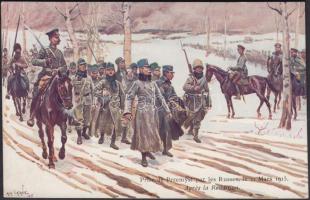 Prise de Przemysl par les Russes, le 21 Mars 1915 / The fall of Przemysl; advertisement on backside, artist signed