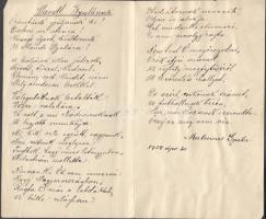 1934 Sporttörténeti lelet: Mándi Gyula (1899-1969) labdarúgónak, edzőnek írt vers, róla készült graf...