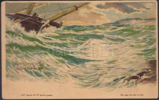 Rettungswegen zur See, Hosenboje, hold to light litho (EK)