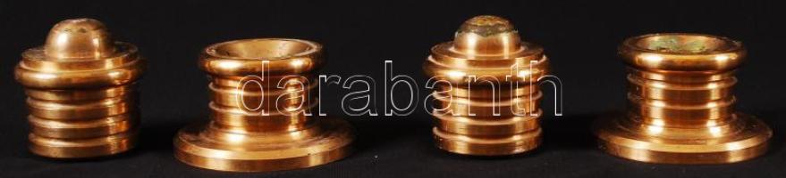 Tömör réz konzoltartó pár, m:5,5 cm (4×), s:5,9 kg