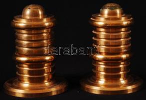 Tömör réz konzoltartó pár, m:5,5 cm (4×), s:5,9 kg