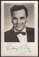 Rátonyi Róbert (1923-1992) színművész aláírása az őt ábrázoló fotón