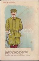 Man with bicycle, humour, hold to light litho (fa)