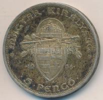 1938. 5P Ag "Szent István" T:2,2- ph., patina Adamo P8.1