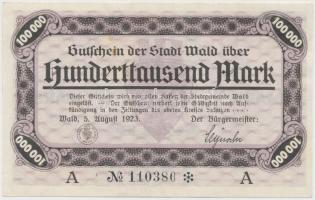 Német Birodalom / Weimari Köztársaság / Wald 1923. 100.000M T:II- Germany / Weimar Republic / Wald 1923. 100.000 Mark C:VF