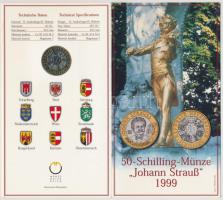 Ausztria 1999. 50Sch "Johann Strauß" díszkiadásban T:1 Austria 1999. 50 Schilling "Johann Strauß" in souvenir packing C:UNC