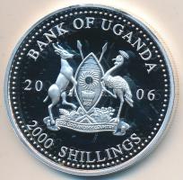 Uganda 2006. 2000Sh Ag "A labdarúgás halhatatlanjainak csarnoka - Olaszország 1990-as évek / Franco Baresi" T:PP Uganda 2006. 2000 Shilling Ag "Hall of Fame of football - Italy 1990s / Franco Baresi" C:PP