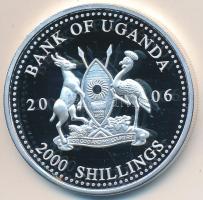 Uganda 2006. 2000Sh Ag "A labdarúgás halhatatlanjainak csarnoka - Hollandia 1990-es évek/Ronald Koeman" T:PP Uganda 2006. 2000 Shilling Ag "Hall of Fame of football - Netherland 1990's/Ronald Koeman" C:PP