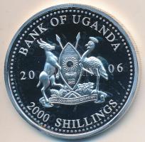 Uganda 2006. 2000Sh Ag "A labdarúgás halhatatlanjainak csarnoka - Olaszország 2000-es évek/Francesco Totti" T:PP Uganda 2006. 2000 Shilling Ag "Hall of Fame of football - Italy 2000's/Francesco Totti" C:PP