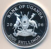 Uganda 2006. 2000Sh Ag "A labdarúgás halhatatlanjainak csarnoka - Németország 1980-as évek / Harald Schumacher" T:PP Uganda 2006. 2000 Shilling Ag "Hall of Fame of football - Germany 1980s / Harald Schumacher" C:PP