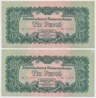 1944. 10P "A Vöröshadsereg Parancsnoksága" (2x) sorszámkövetőek T:I-