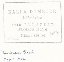 1984 Balla Demeter (1931-): Trautmann Dezső, Major Máté, aláírt, pecséttel jelzett, 24x18 cm