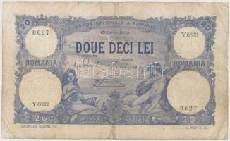 Románia 1926. 20L T:III Romania 1926. 20 Lei C:F
