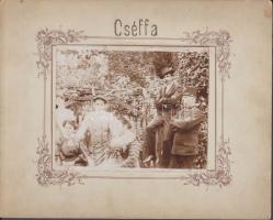 cca 1900 Cséffa, Hölgyek, urak, régi fotó kartonra kasaírozva, fotó 11x9 cm, karton 20x16 cm