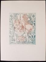 Kolozsvári G. Miklós (1950-): Kujon és Léha.  Rézkarc 15/9, papír, jelzett, 20×17 cm