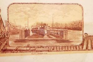 1907 Bp., Az Óbudai Hajógyár intézősége által kiadott díszes tanonclevél okmánybélyeggel