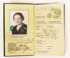 1937 Bp., Magyar Királyság által kiállított fényképes útlevél / 1937 Bp., Hungarian passport