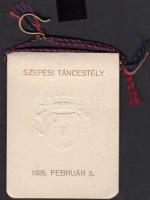 1925 Szepesi táncestély kitöltetlen táncrendje