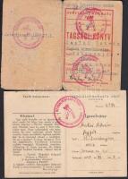 1947 Szociáldemokrata Párt tagsági igazolvány, 2 db, egyikben tagbélyegekkel, és egy pártnapi meghív...