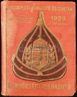 1929 Rendőrségi zsebkönyv. Dombornyomott egészvászon kötésben