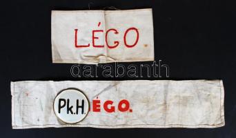 cca 1938-1942 Magyar Légoltalmi Liga karszalagja jelvénnyel