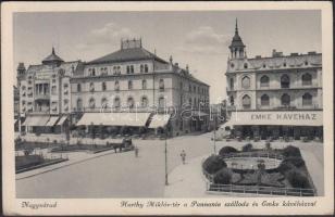 Nagyvárad, Horthy Miklós tér, Pannónia szálloda, Emke kávéház / square, hotel, cafe (EK)