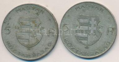 1947. 5Ft Ag "Kossuth" (2x) T:2- Adamo F8.1