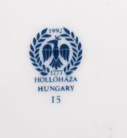 Hollóházi rózsás bonbonier, matricás, jelzett, hibátlan, 16×11 cm /
Chinaware bonbonier in flawless ...