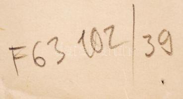 Schubert Ernő (1903-1960): Falevelek, tanulmány Ceruza, papír, jelzett, hátoldalán leltári szám és h...