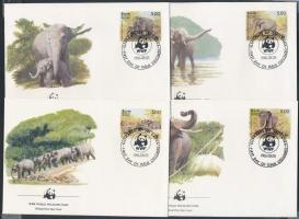 1986 WWF Ceylon-i elefántok sor 4 FDC-n Mi 753-756