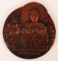 Renner Kálmán (1927-1994): Körösi Csoma Sándor. Bronz plakett, kétoldalas, jelzett, d:9,5 cm