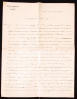 1912 Steuer Ábrahám szatmári rabbi saját kézzel írt levele / Rabbi from Satu Mare autograph letter