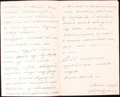 1884 Dessewffy Aurél (1846-1928) az utolsó országbíró, az MTA tagja saját kézzel írt levele vasúti ü...