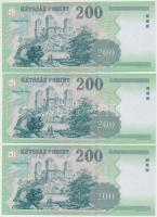 2006. 200Ft (3x) sorszámkövető T:I